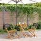 Preview: ARDEBO.de - 3-tlg. Bistro-Set Schwarz Poly Rattan und Massivholz