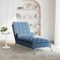 Preview: Massage-Chaiselongue mit Nackenrolle Blau Stoff