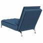 Preview: Massage-Chaiselongue mit Nackenrolle Blau Stoff