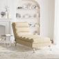 Preview: Massage-Chaiselongue mit Kissen Creme Stoff