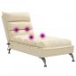 Preview: Massage-Chaiselongue mit Kissen Creme Stoff