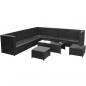 Preview: 8-tlg. Garten-Lounge-Set mit Kissen Poly Rattan Schwarz