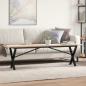 Preview: ARDEBO.de - Couchtisch X-Gestell 160x40x45 cm Massivholz Kiefer & Gusseisen