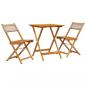 Preview: 3-tlg. Bistro-Set Beige Poly Rattan und Massivholz