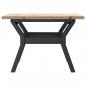 Preview: Couchtisch Y-Gestell 50x50x35cm Massivholz Kiefer und Gusseisen