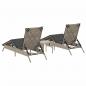 Preview: Sonnenliegen 2 Stk. mit Tisch Hellgrau Poly Rattan