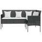 Preview: 5-tlg. Sofagarnitur in L-Form mit Kissen Poly Rattan Schwarz