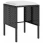 Preview: 5-tlg. Sofagarnitur in L-Form mit Kissen Poly Rattan Schwarz