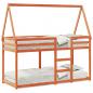 Preview: Etagenbett mit Dach Wachsbraun 75x190 cm Massivholz Kiefer