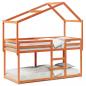 Preview: ARDEBO.de - Etagenbett mit Dach Wachsbraun 75x190 cm Massivholz Kiefer