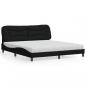 Preview: ARDEBO.de - Bett mit Matratze Schwarz 180x200 cm Stoff