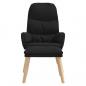 Preview: Relaxsessel mit Hocker Schwarz Stoff