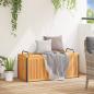 Preview: Gartenbox 110x45x42/53 cm Massivholz Akazie und Stahl