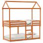 Preview: ARDEBO.de - Etagenbett mit Dach Wachsbraun 75x190 cm Massivholz Kiefer