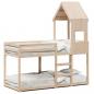 Preview: ARDEBO.de - Etagenbett mit Dach 75x190 cm Massivholz Kiefer