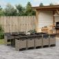 Preview: ARDEBO.de - 11-tlg. Garten-Essgruppe mit Kissen Grau Poly Rattan