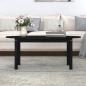 Preview: Couchtisch Schwarz 110x55x45 cm Massivholz Kiefer