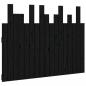 Preview: Wand-Kopfteil Schwarz 108x3x80 cm Massivholz Kiefer