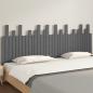 Preview: Wand-Kopfteil Grau 204x3x80 cm Massivholz Kiefer