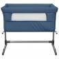 Preview: Babybett mit Matratze Marineblau Leinenstoff