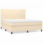 Preview: Boxspringbett mit Matratze Creme 160x200 cm Stoff