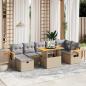 Preview: ARDEBO.de - 8-tlg. Garten-Sofagarnitur mit Kissen Beige Poly Rattan