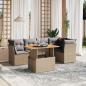 Preview: ARDEBO.de - 5-tlg. Garten-Sofagarnitur mit Kissen Beige Poly Rattan