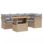 Preview: 5-tlg. Garten-Sofagarnitur mit Kissen Beige Poly Rattan