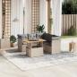 Preview: ARDEBO.de - 5-tlg. Garten-Sofagarnitur mit Kissen Beige Poly Rattan