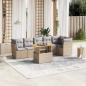 Preview: ARDEBO.de - 7-tlg. Garten-Sofagarnitur mit Kissen Beige Poly Rattan