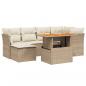 Preview: 7-tlg. Garten-Sofagarnitur mit Kissen Beige Poly Rattan