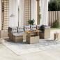 Preview: ARDEBO.de - 8-tlg. Garten-Sofagarnitur mit Kissen Beige Poly Rattan