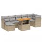 Preview: 8-tlg. Garten-Sofagarnitur mit Kissen Beige Poly Rattan