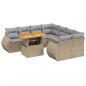 Preview: 9-tlg. Garten-Sofagarnitur mit Kissen Beige Poly Rattan