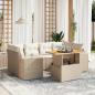 Preview: ARDEBO.de - 7-tlg. Garten-Sofagarnitur mit Kissen Beige Poly Rattan