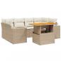 Preview: 7-tlg. Garten-Sofagarnitur mit Kissen Beige Poly Rattan