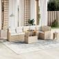 Preview: ARDEBO.de - 7-tlg. Garten-Sofagarnitur mit Kissen Beige Poly Rattan