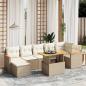 Preview: ARDEBO.de - 8-tlg. Garten-Sofagarnitur mit Kissen Beige Poly Rattan