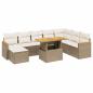 Preview: 9-tlg. Garten-Sofagarnitur mit Kissen Beige Poly Rattan