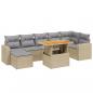 Preview: 8-tlg. Garten-Sofagarnitur mit Kissen Beige Poly Rattan