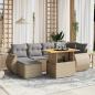 Preview: ARDEBO.de - 7-tlg. Garten-Sofagarnitur mit Kissen Beige Poly Rattan