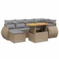 Preview: 7-tlg. Garten-Sofagarnitur mit Kissen Beige Poly Rattan