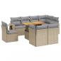 Preview: 9-tlg. Garten-Sofagarnitur mit Kissen Beige Poly Rattan