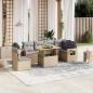 Preview: ARDEBO.de - 7-tlg. Garten-Sofagarnitur mit Kissen Beige Poly Rattan