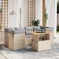 Preview: ARDEBO.de - 7-tlg. Garten-Sofagarnitur mit Kissen Beige Poly Rattan