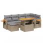 Preview: 7-tlg. Garten-Sofagarnitur mit Kissen Beige Poly Rattan