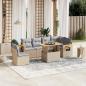 Preview: ARDEBO.de - 7-tlg. Garten-Sofagarnitur mit Kissen Beige Poly Rattan