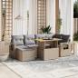 Preview: ARDEBO.de - 7-tlg. Garten-Sofagarnitur mit Kissen Beige Poly Rattan