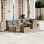 Preview: ARDEBO.de - 8-tlg. Garten-Sofagarnitur mit Kissen Beige Poly Rattan