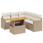 Preview: 6-tlg. Garten-Sofagarnitur mit Kissen Beige Poly Rattan